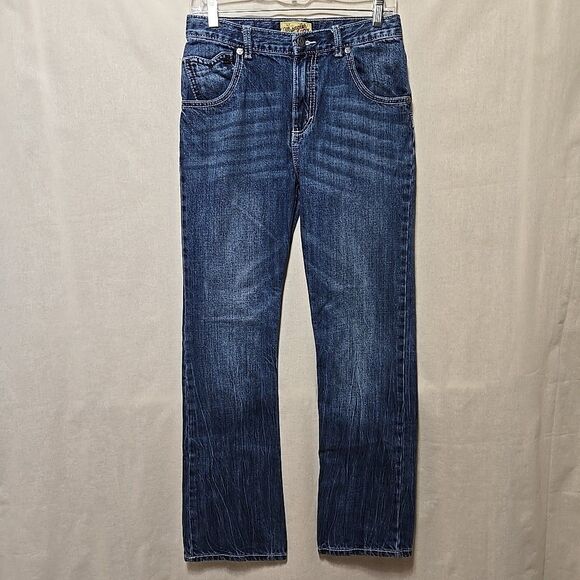 Wrangler 20X Denim Straight Leg Jeans Kids Boys Size 16 Regular Adjustable Waist - Picture 1 of 9